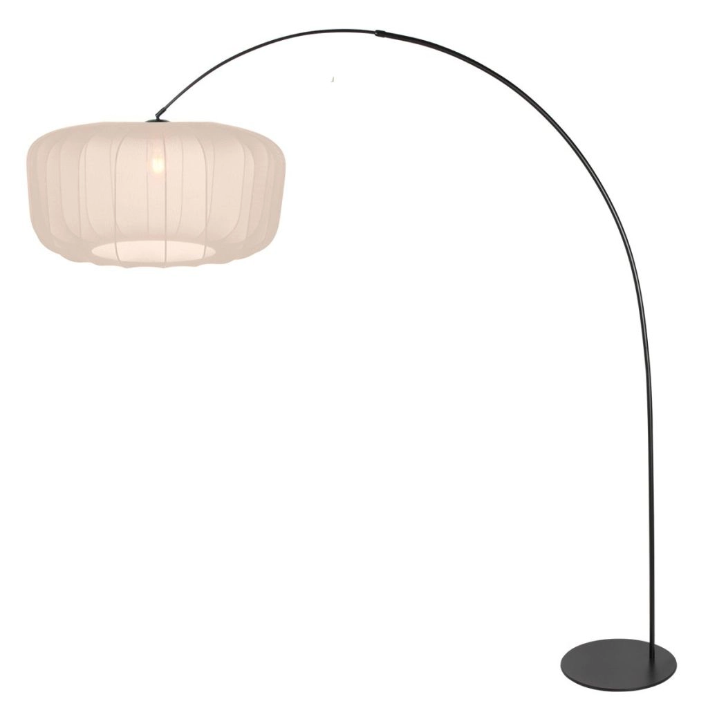 Lampe à arc noir Curve avec une teinte crème Ø60cm Steinhauer 8712746183146