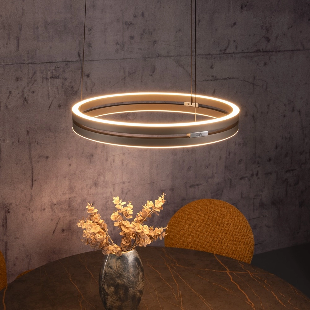 Lampe suspendue de bureau Pure E-Loop bronce - Ø 50 cm Paul Neuhaus 4012248398357