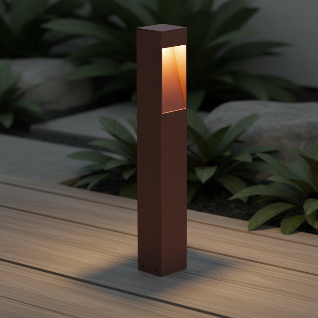 Lampe de jardin Maddi brun rouille 60cm