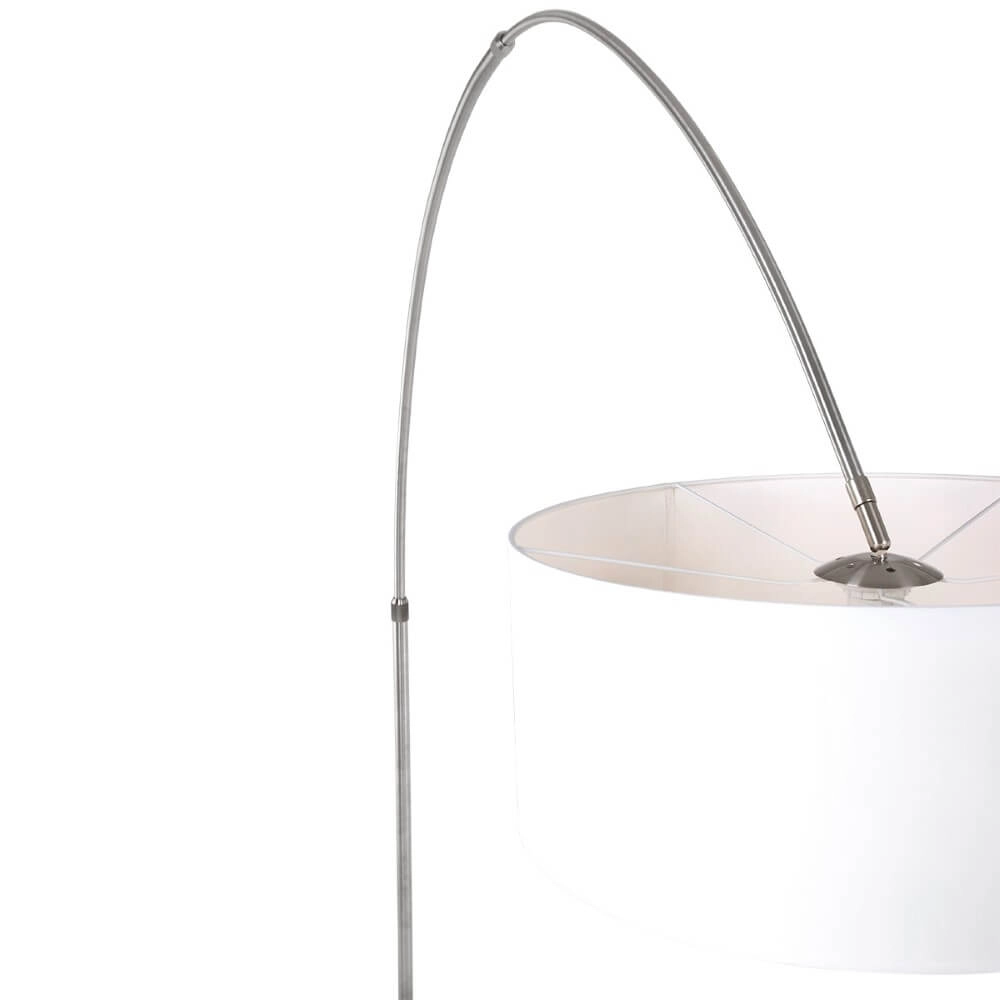 Lampe à arc Stresa Acier inoxydable avec capot blanc Steinhauer 8712746092899