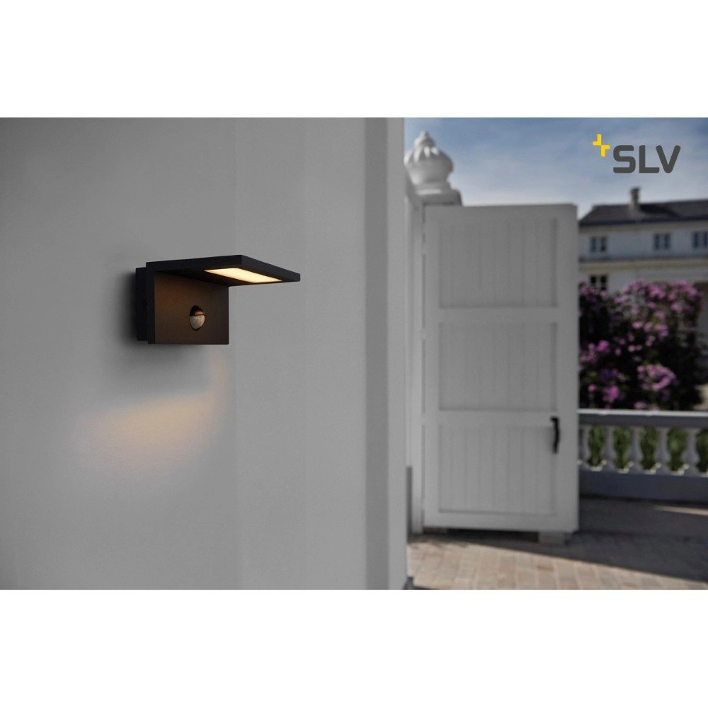 Applique murale Led Sensor avec détecteur de mouvement noir SLV 4024163221986