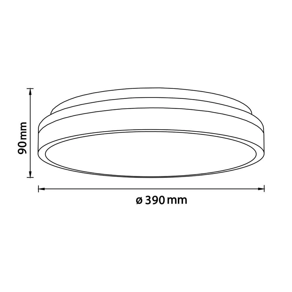 Plafonnier Brodsky Ø 39cm blanc avec bois Brilliant 4004353411304