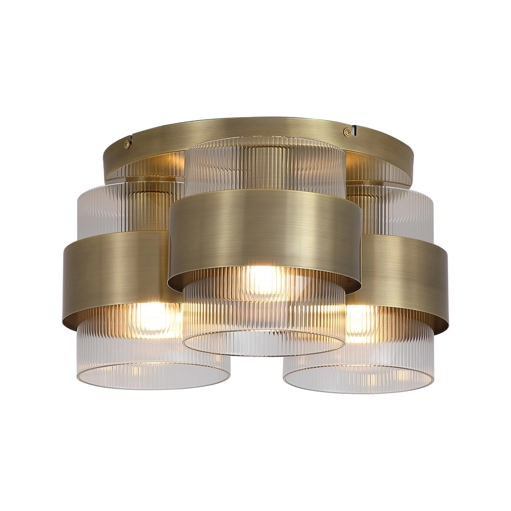 Lampe de plafond Royal Laiton ancien à trois lumières