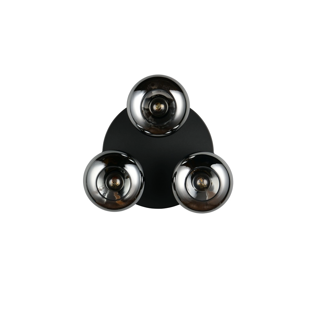 Plafonnier Divina noir avec verre fumé Trio 4017807667387