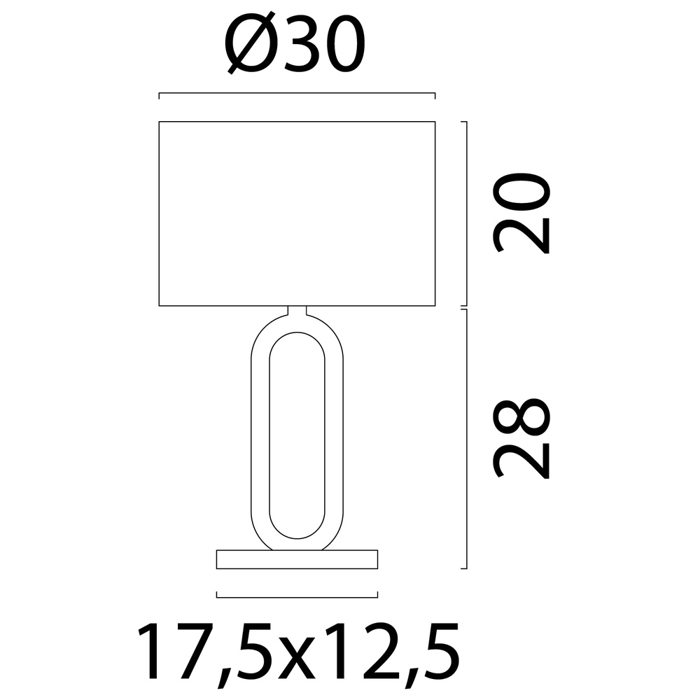 Lampe de table Sino Loop Bois clair de 39 cm Masterlight