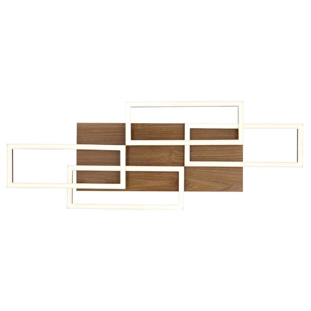 Lampe de plafond à design Jeffry noir avec bois Globo 9007371533824