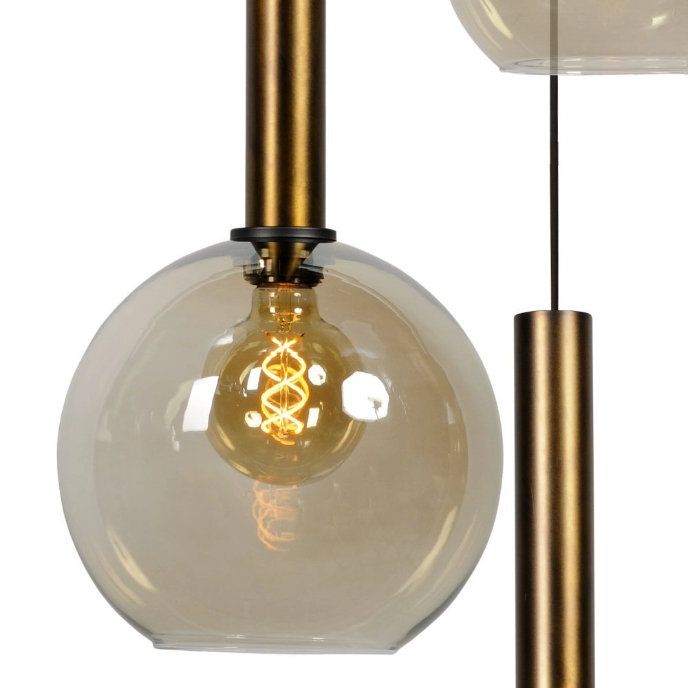 Lampe suspendue noire Bella 5 lumières avec de l'or Masterlight 8718121253527