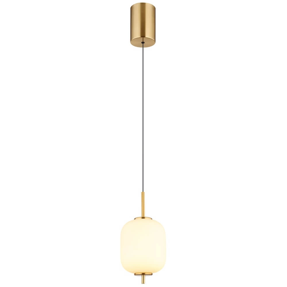 Suspension dorée Ewald verre blanc simple Ø 13,5cm Suspension dorée Ewald verre blanc simple Ø 13,5cm
