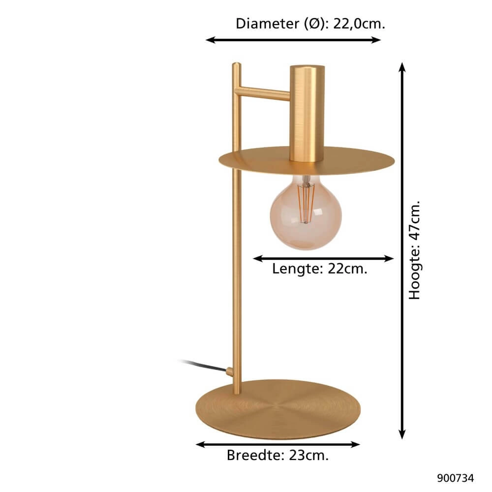 Lampe de table dorée Escandell Eglo 9008606273904