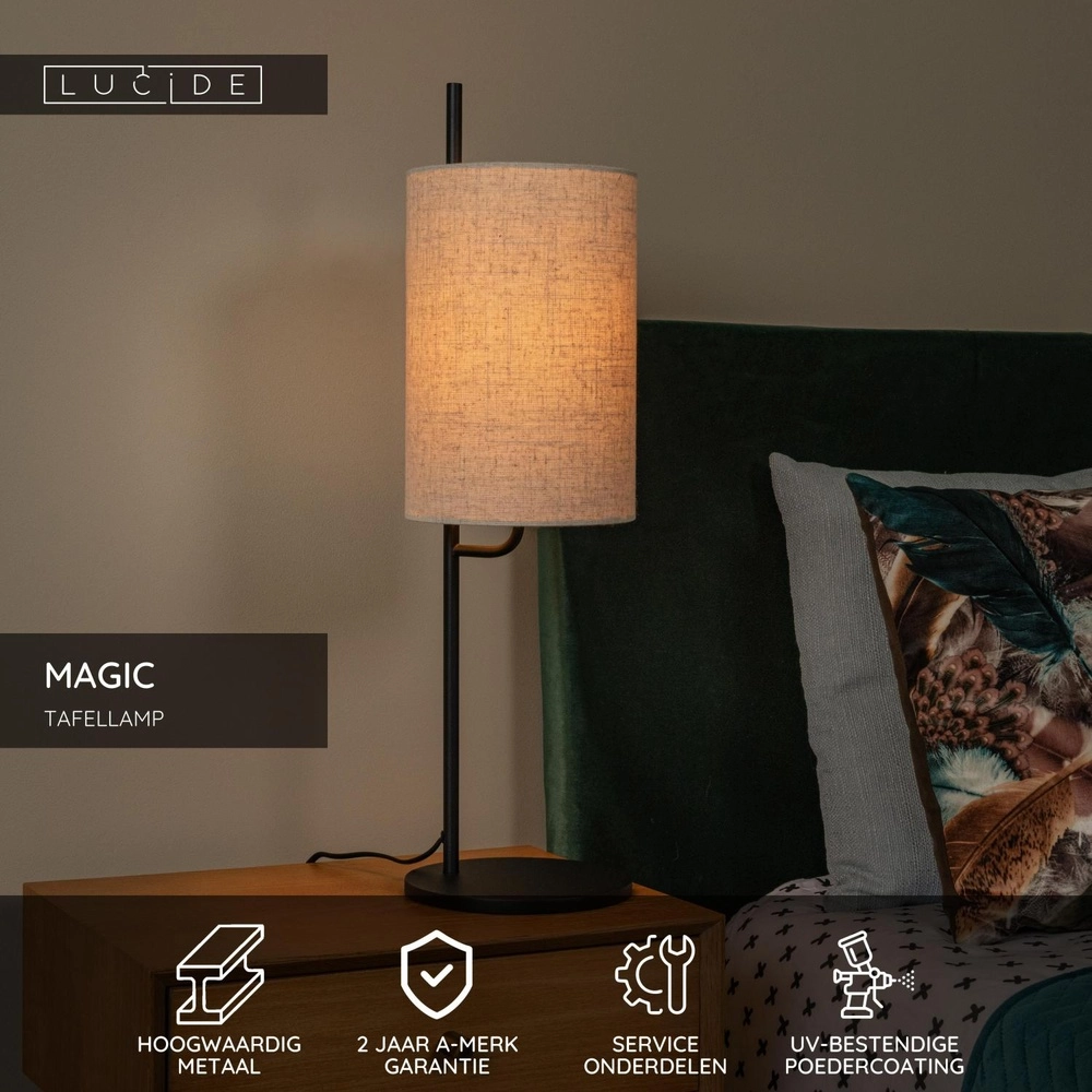 Lampe de table Magic Noir Lucide 5411212680075