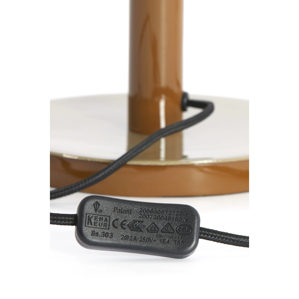 Lampe de bureau Marivet sable brillant et brun - Ø 30 cm Light & Living 8717807816247