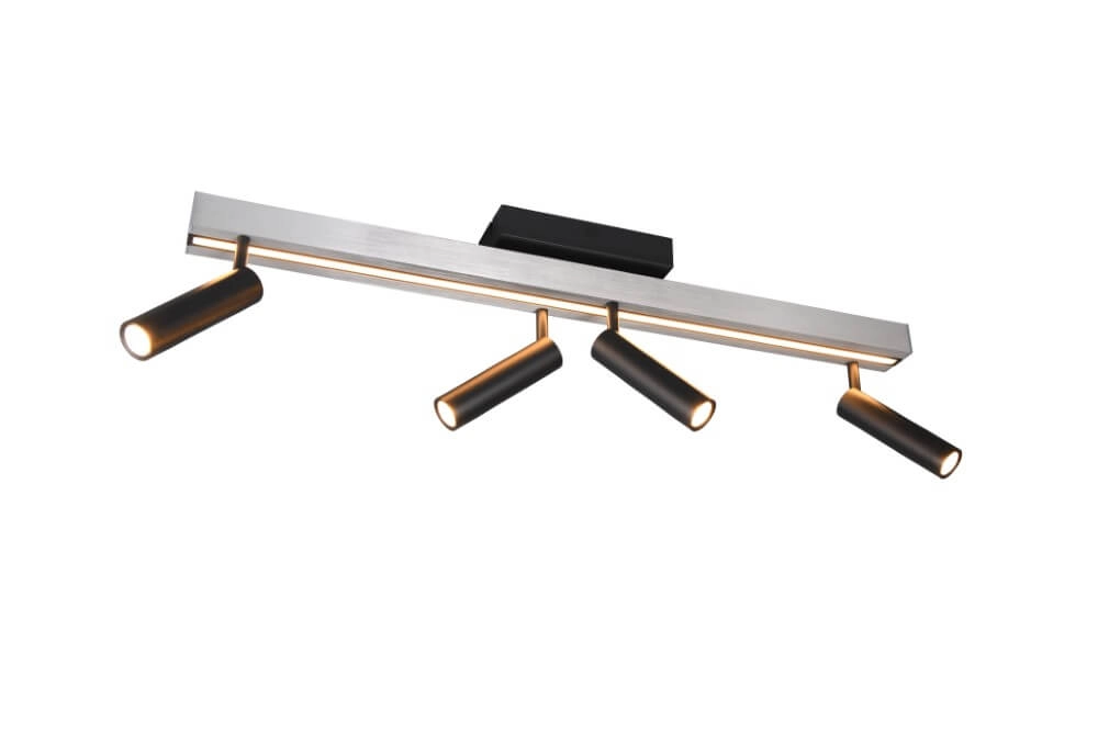 Spot LED 4 lumières Zeno métal avec du noir Trio 4017807614619