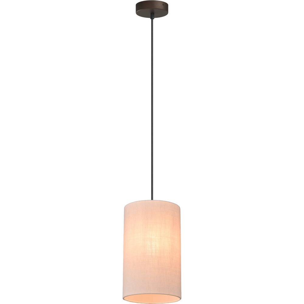 Lampe suspendue Lisbourg Cacao avec un chapeau blanc foncé