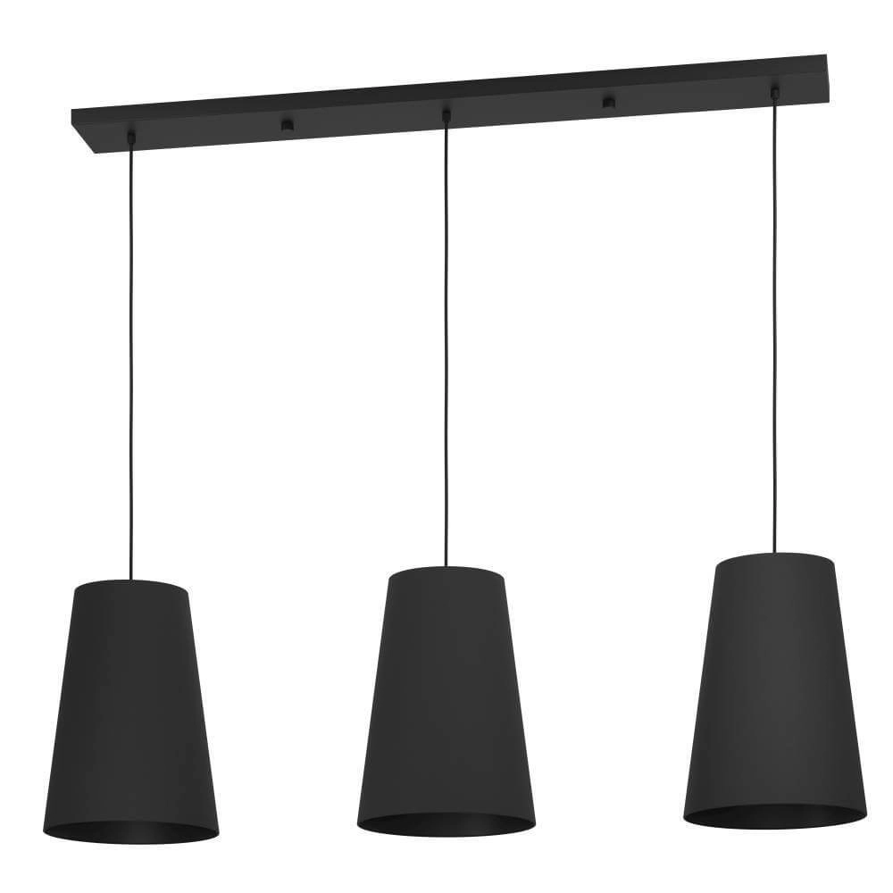 Lampe suspendue pour salle à manger Petrosa avec capuche noire