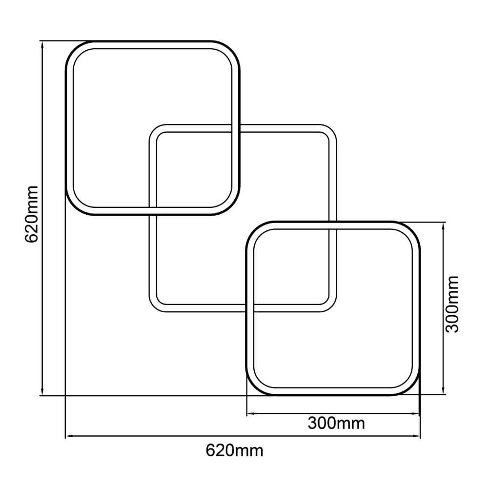 Plafonnier carré en bois Dennet Brilliant 4004353409653