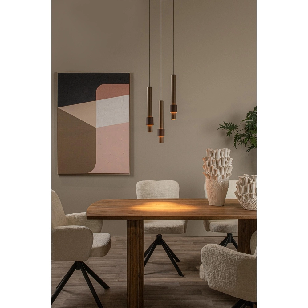 Lampe suspendue élégante Margary 3 café brun clair Lucide 5411212903969