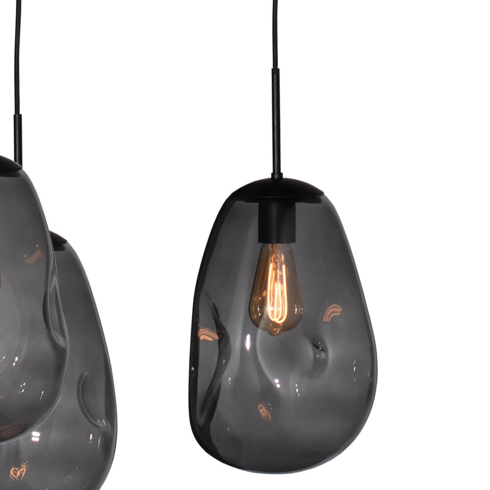 Lampe suspendue Lava Oval 6x verre fumé Ø 22,5cm Masterlight 8718121290140