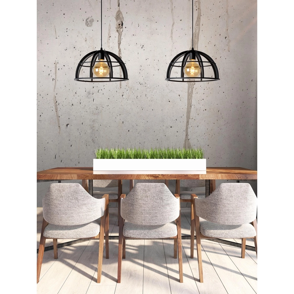 Lampe suspendue à deux lampes Dikra Industrial Black Lucide 5411212761019