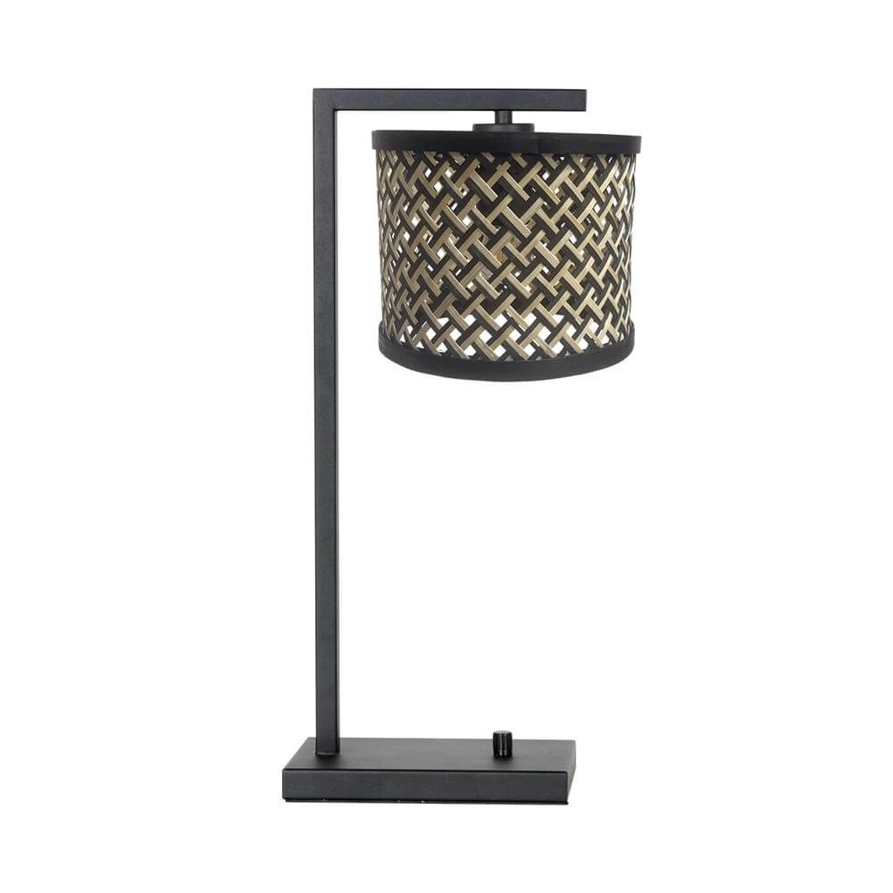 Lampe de table Stang avec variateur et abat-jour en bambou