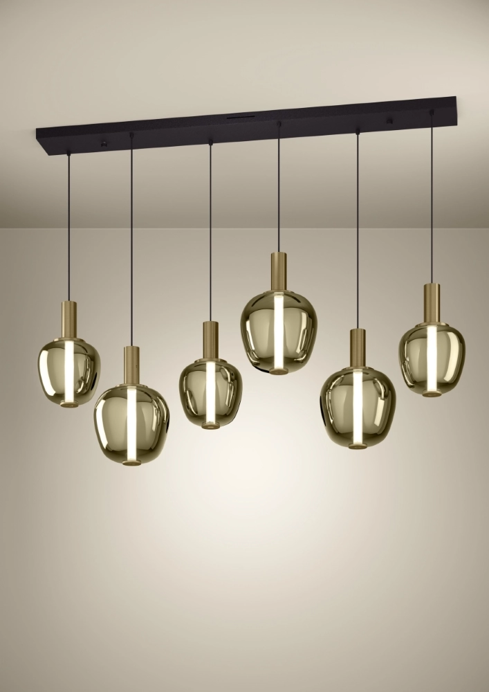 6-light pendant lamp Fruitera Gold design Stars of Light 9008606360062