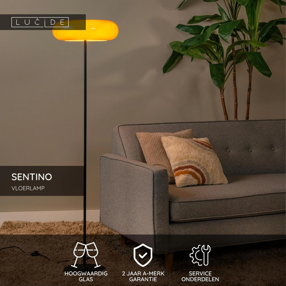 Lampe de pied Sentino Ø 40 cm orange Lucide 5411212106384