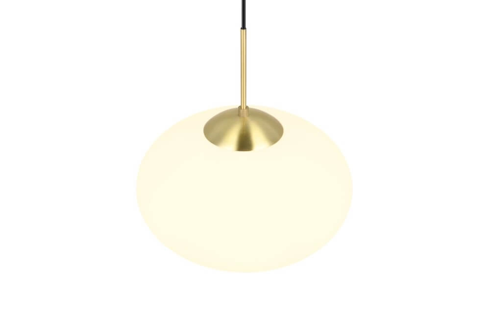 Lampe à suspension ovale Fomento Ø 40cm - laiton avec verre blanc Trio 4017807616231