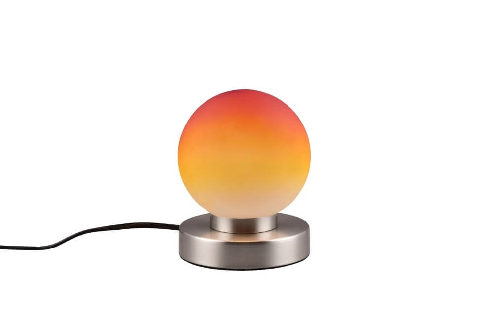Lampe de table Prinz Ii nickel avec verre orange Lampe de table Prinz Ii nickel avec verre orange