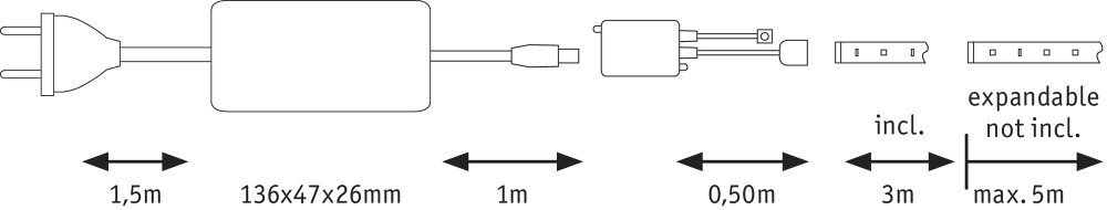 3000-6500K MaxLED 500 3m set Paulmann 4000870706244