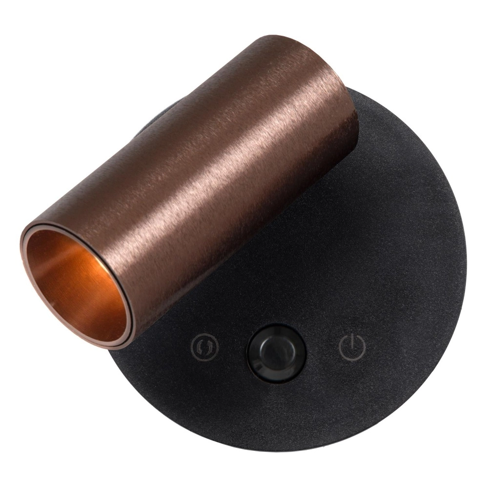 Lampe murale rechargeable avec capteur Toni Marron café magnétique Lucide 5411212290588