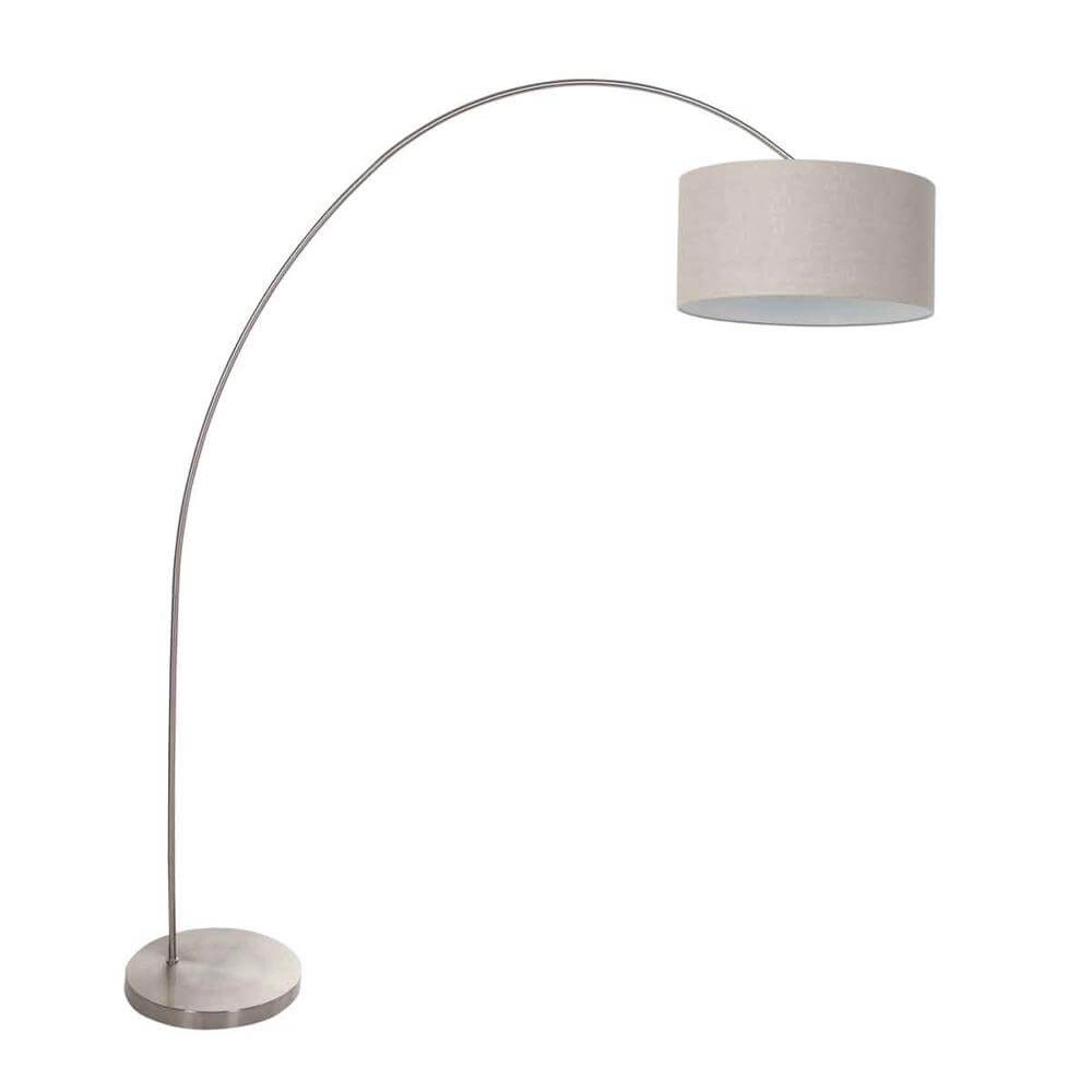Lampe à arc Solva métal avec abat-jour gris