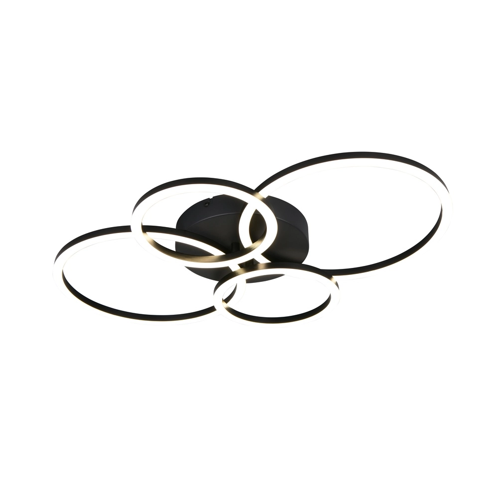 Lampe de plafond moderne Quilo Noir rond
