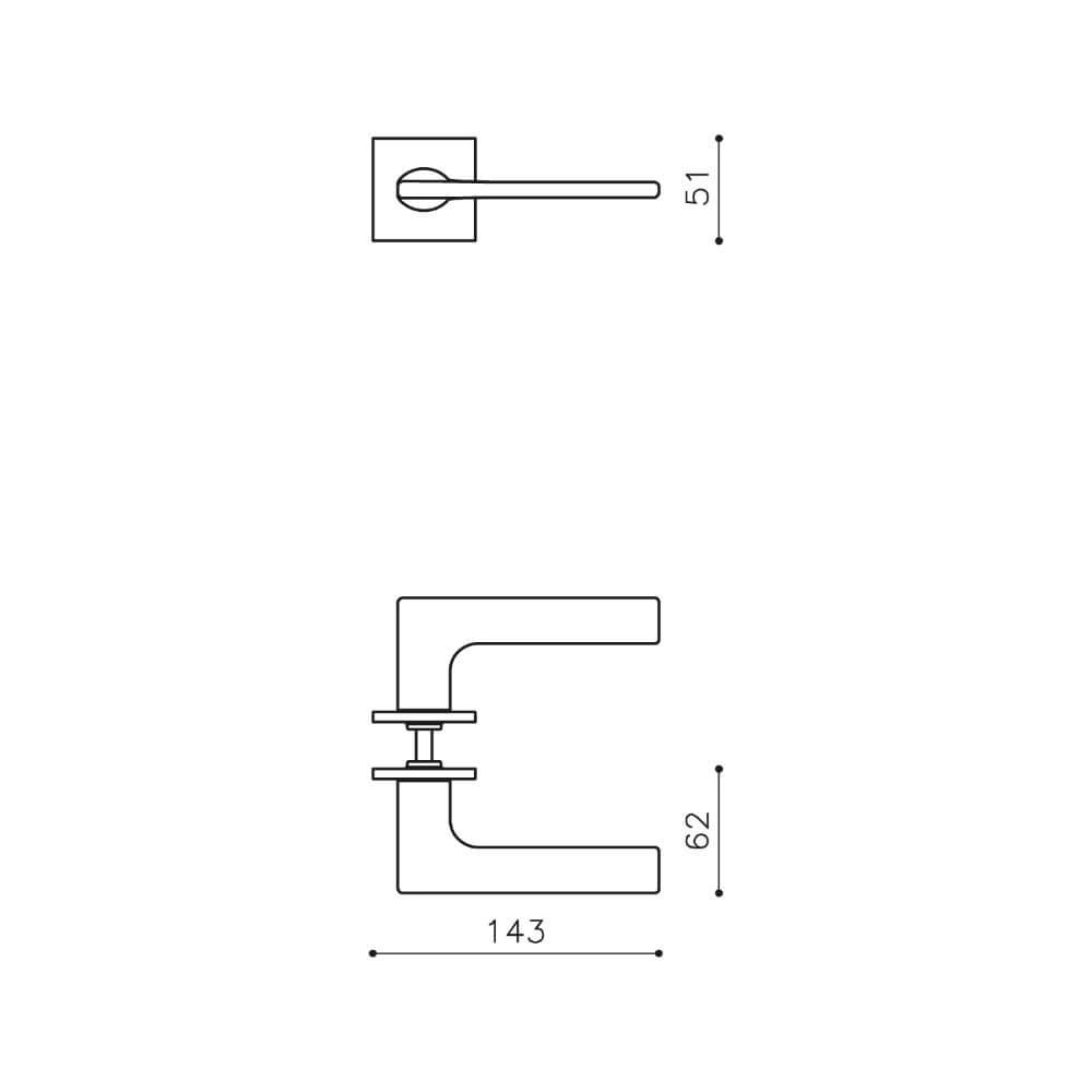 Poignée de porte design Lotus Q nickel Olivari 8714186477298