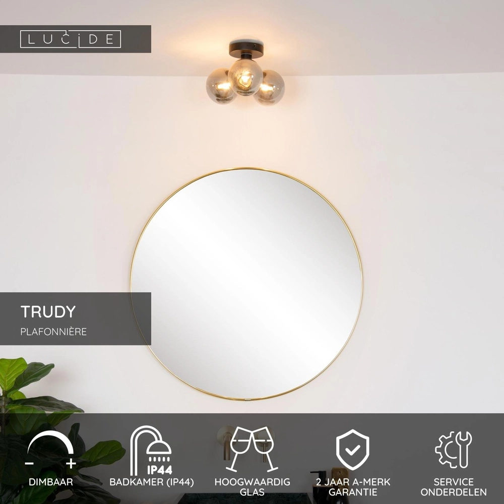 Lampe de plafond Trudy 3 lumières noires Lucide 5411212741028