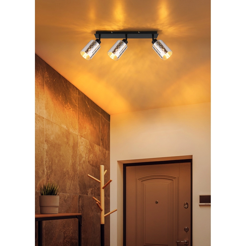 Lampe de plafond à design Alonso Noir à 3 lumières Globo 9007371569250
