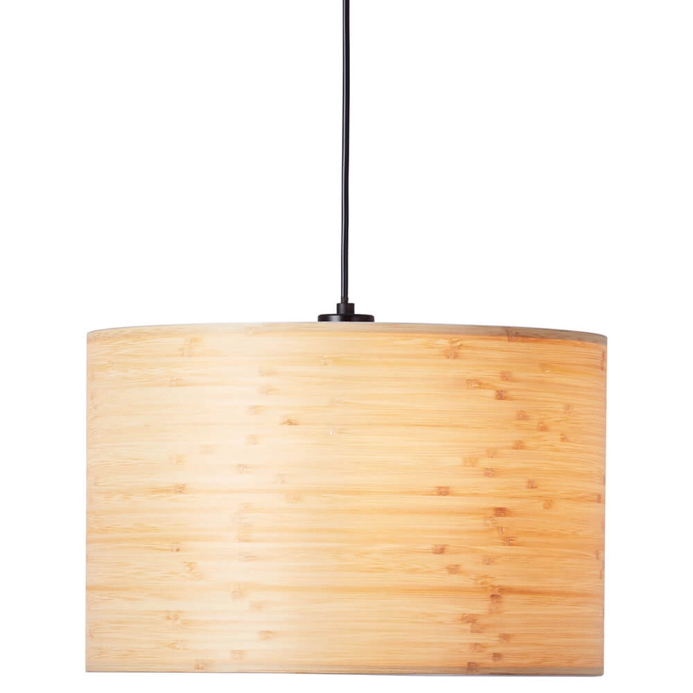 Lampe suspendue Romm noir avec du bois marron Lampe suspendue Romm noir avec du bois marron