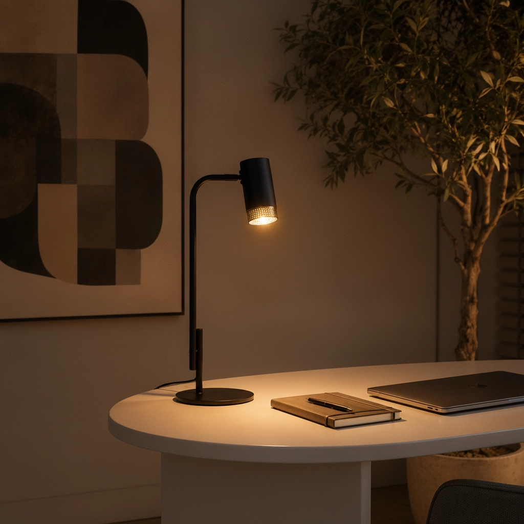 Lampe de bureau Nessi noir avec or