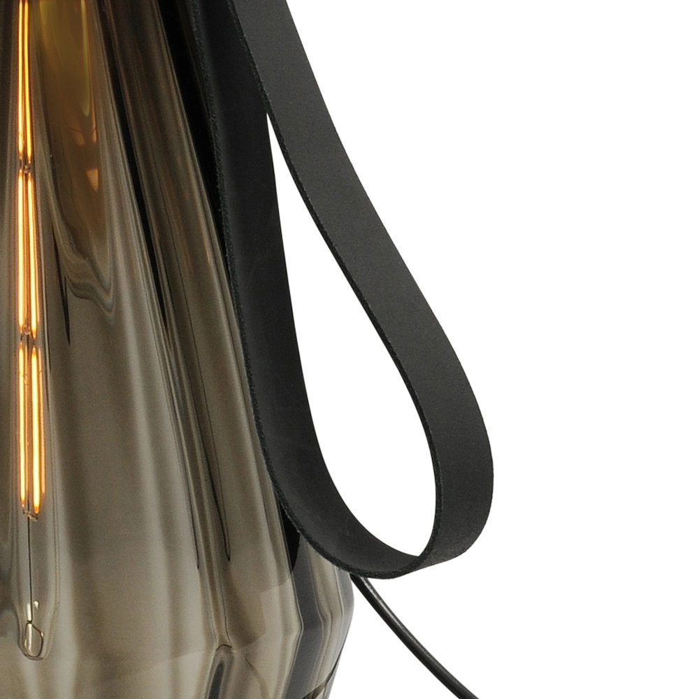 Lampe de table noire Diamond 40cm avec verre fumé Masterlight 8718121259208