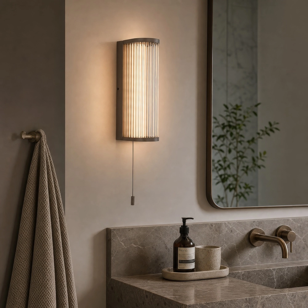 Lampe murale moderne Rue Or avec verre nervuré Searchlight 5,05342E+12