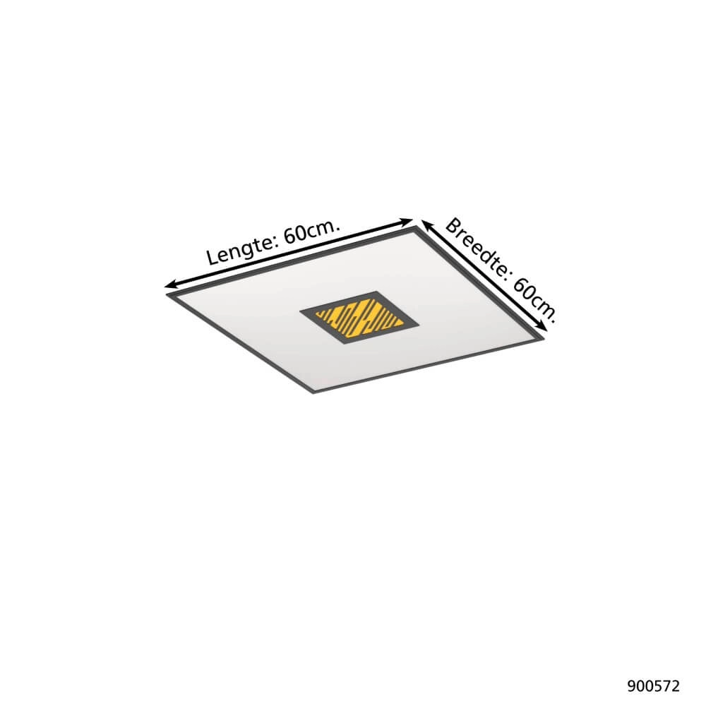 Plafonnier LED noir Bordonara 60x60 Eglo 9008606244737