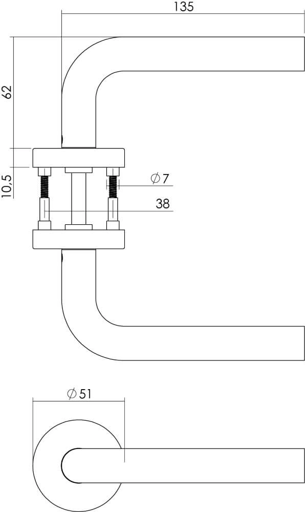 Poignée de porte étanche Recht Rosace en acier inoxydable Intersteel 8714186422595