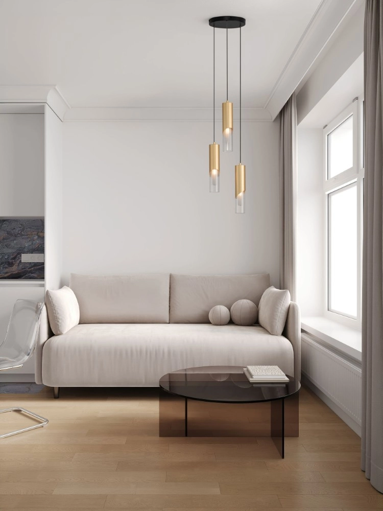 Lampe pendante de conception Modesto Ø 3 feux dorés de 25 cm Lyora 5212063501447