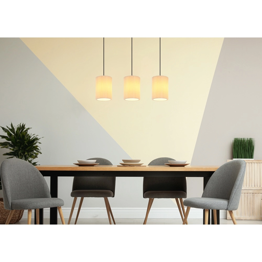 Lampe pendante à 3 lampes Page noir avec blanc droit Globo 9007371522606