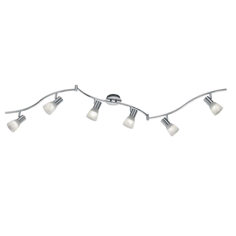 Spot de plafond LED Levisto 6 lumières nickel mat