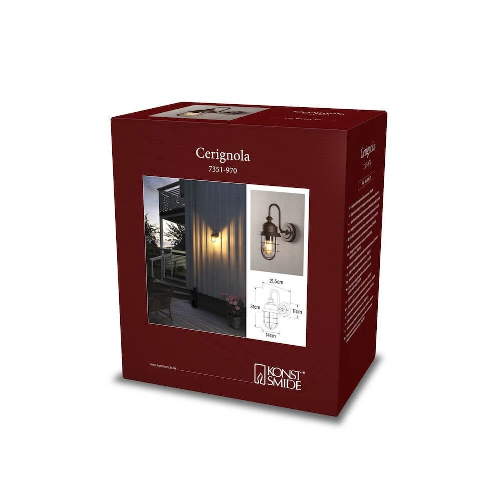 Lampe d'extérieur marron rouille Cerignola KonstSmide 7318307351972