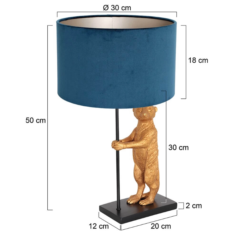 Lampe de table Animaux avec du velours bleu Steinhauer 8712746151855