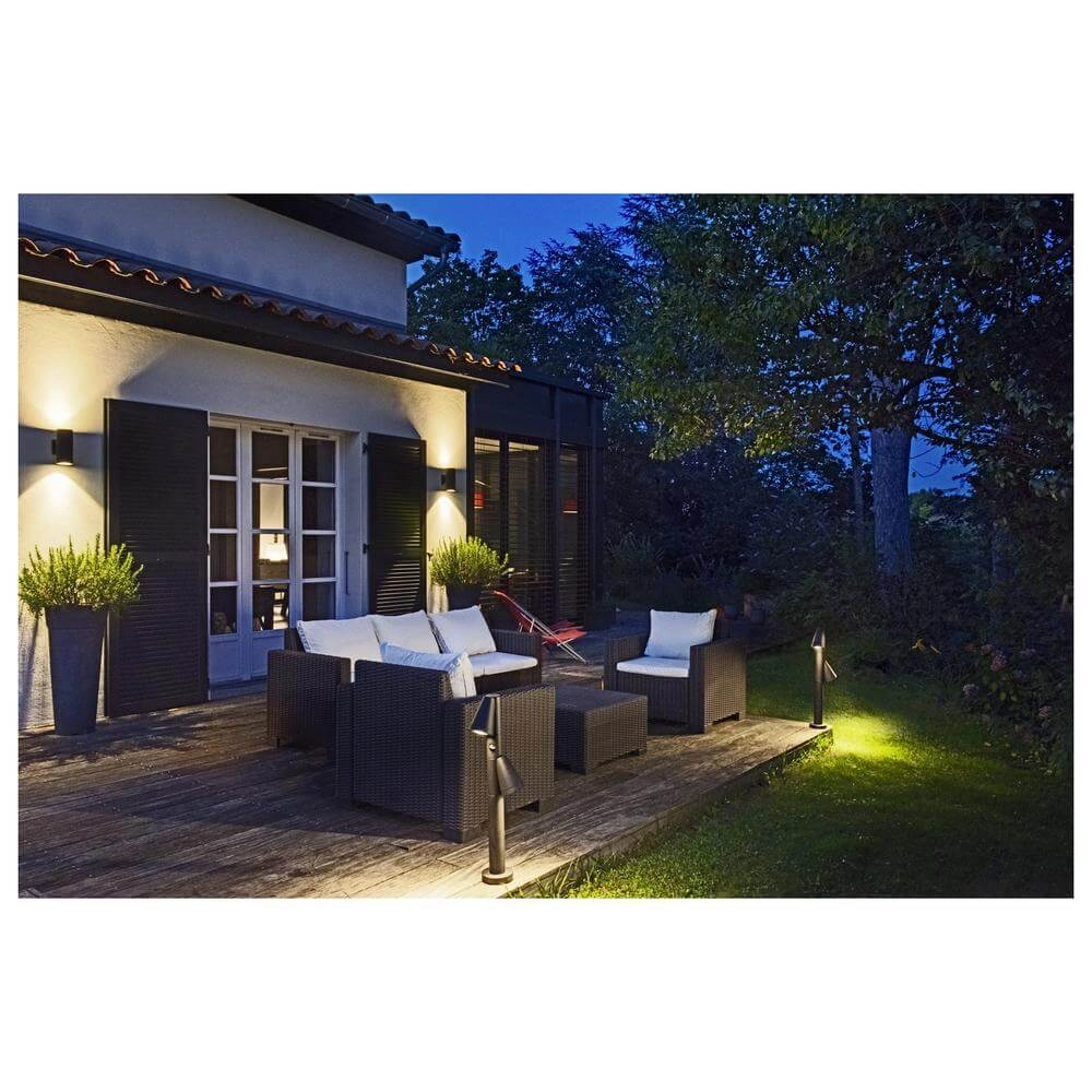 Éclairage de chemin T-Tube 70 Pole 70cm noir double avec capteur SLV 4024163291583