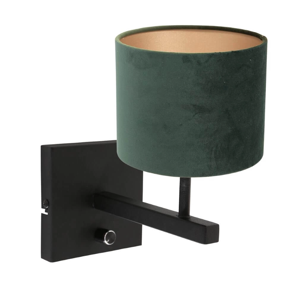 Lampe de table Stanger avec du velours vert Steinhauer 8712746146448