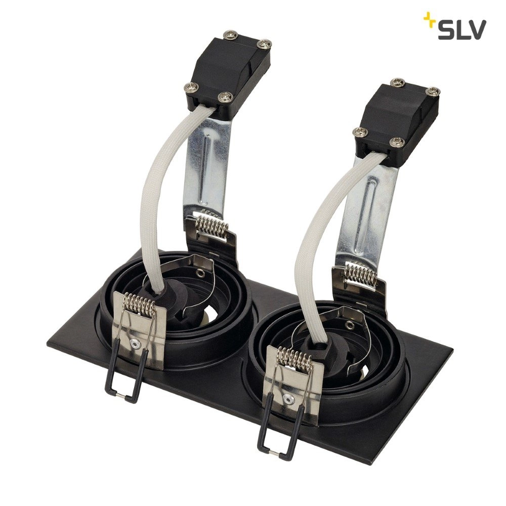 Spot encastrable New Tria GU10 2 Square 17 cm noir SLV 4024163137102