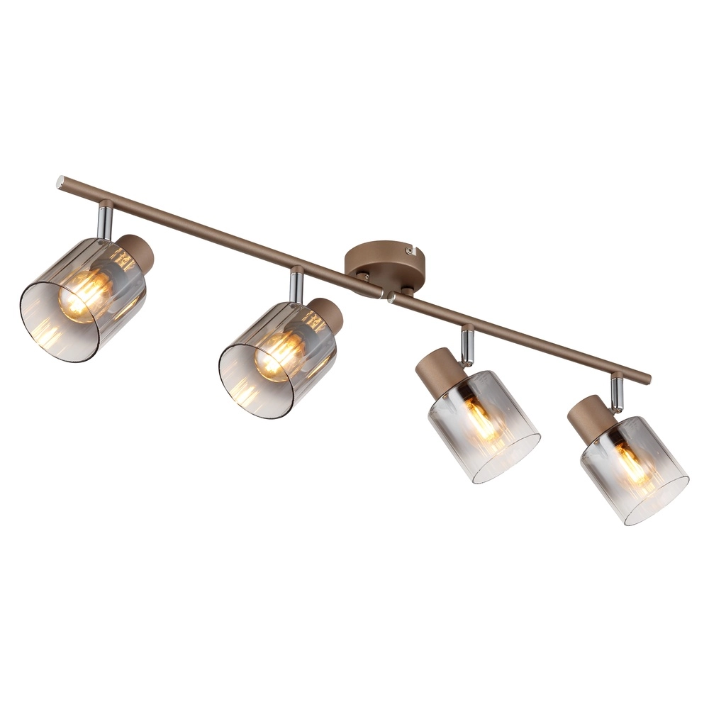 Lampe de plafond Walton Café marron 4 clairs
