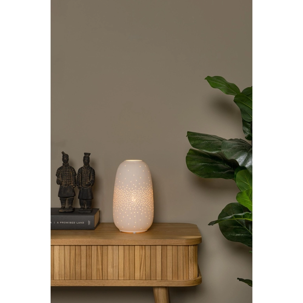 Lampe de table Flores Ø 14 cm de blanc Lucide 5411212134424